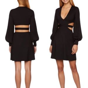 Susana Monaco Black Deep V-Neck Cut out
Back Dress